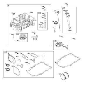 Crankcase Cover/Sump Group Diagram and Parts List for 386777-0154-G1  Briggs and Stratton Engine